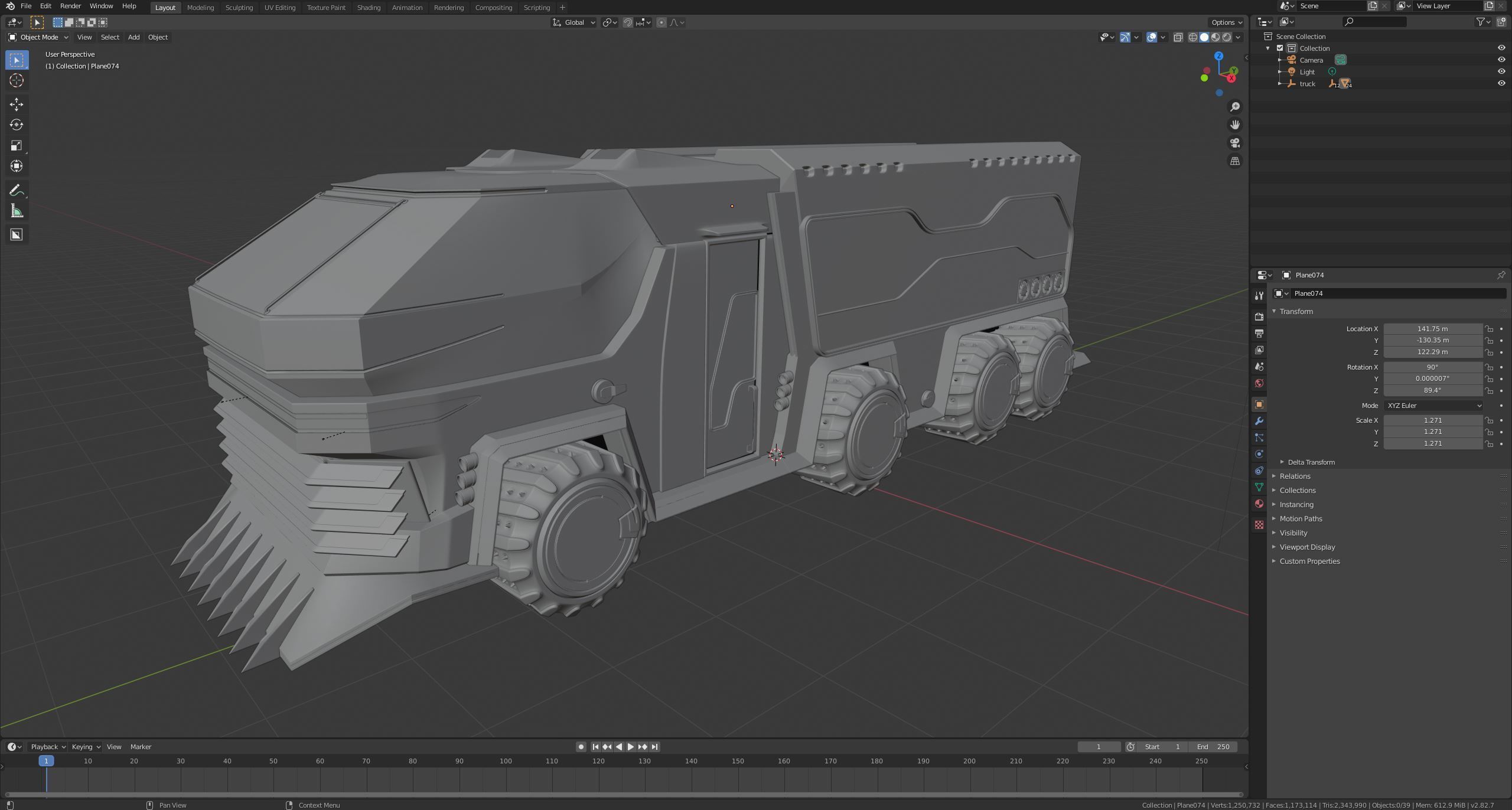 Scifi futuristic cyberpunk truck 3D model_12