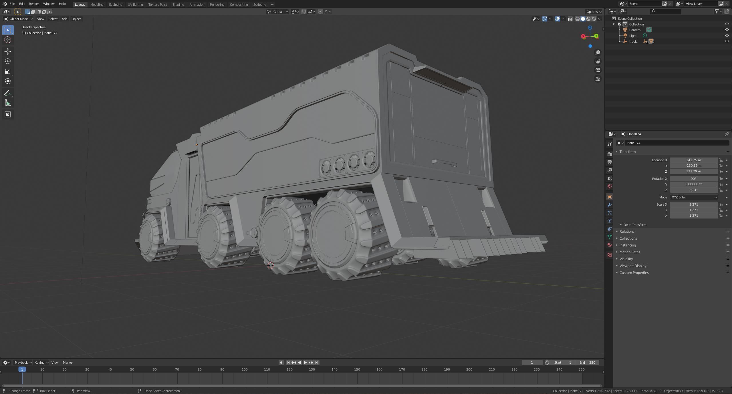Scifi futuristic cyberpunk truck 3D model_15