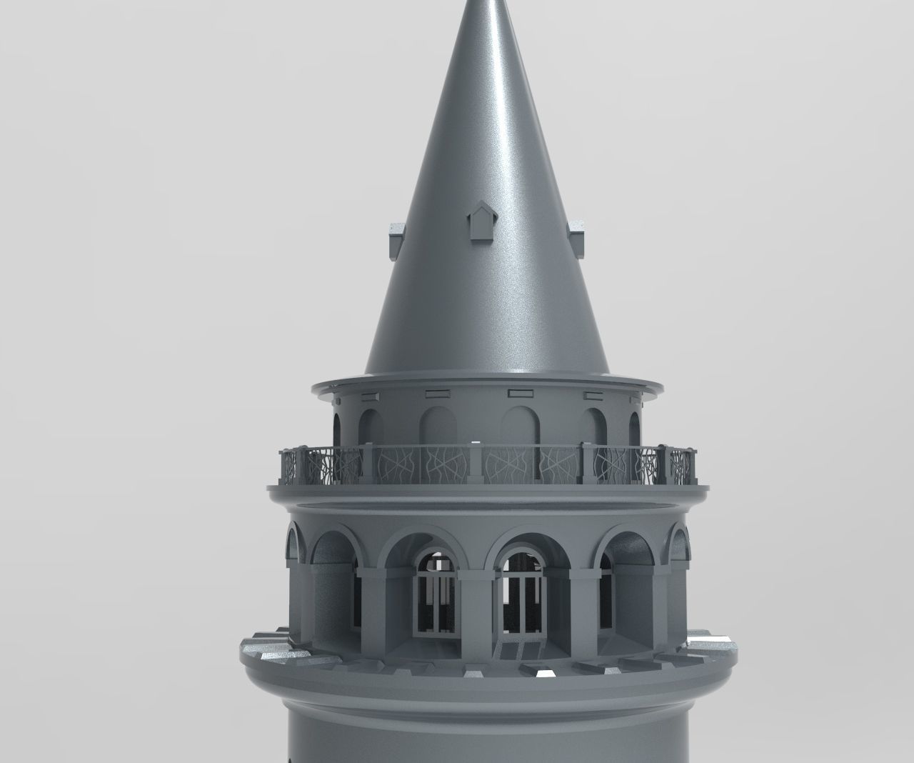 Galata Tower 3D model_3
