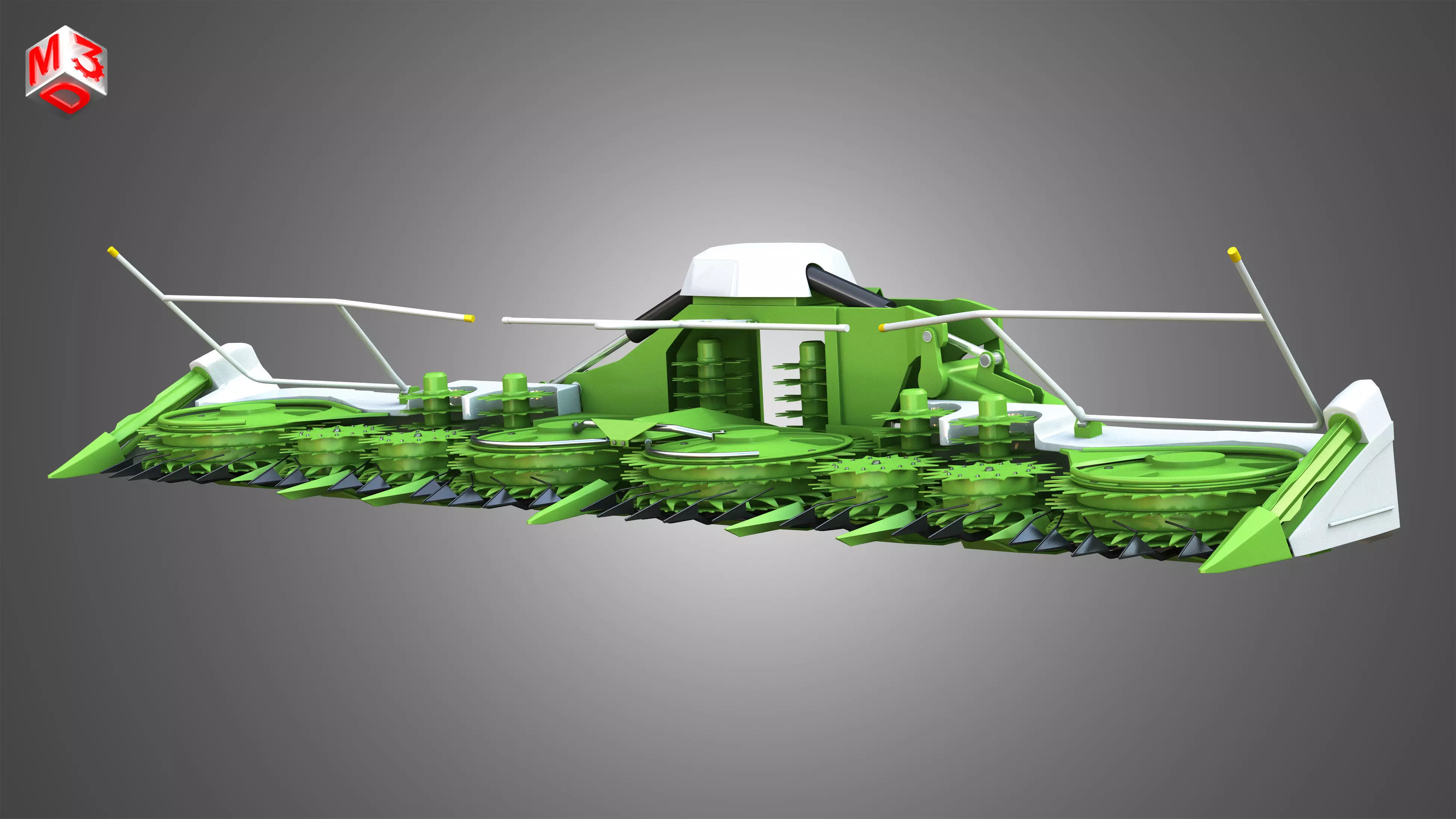 Combine harvester front attachment 3D model_0
