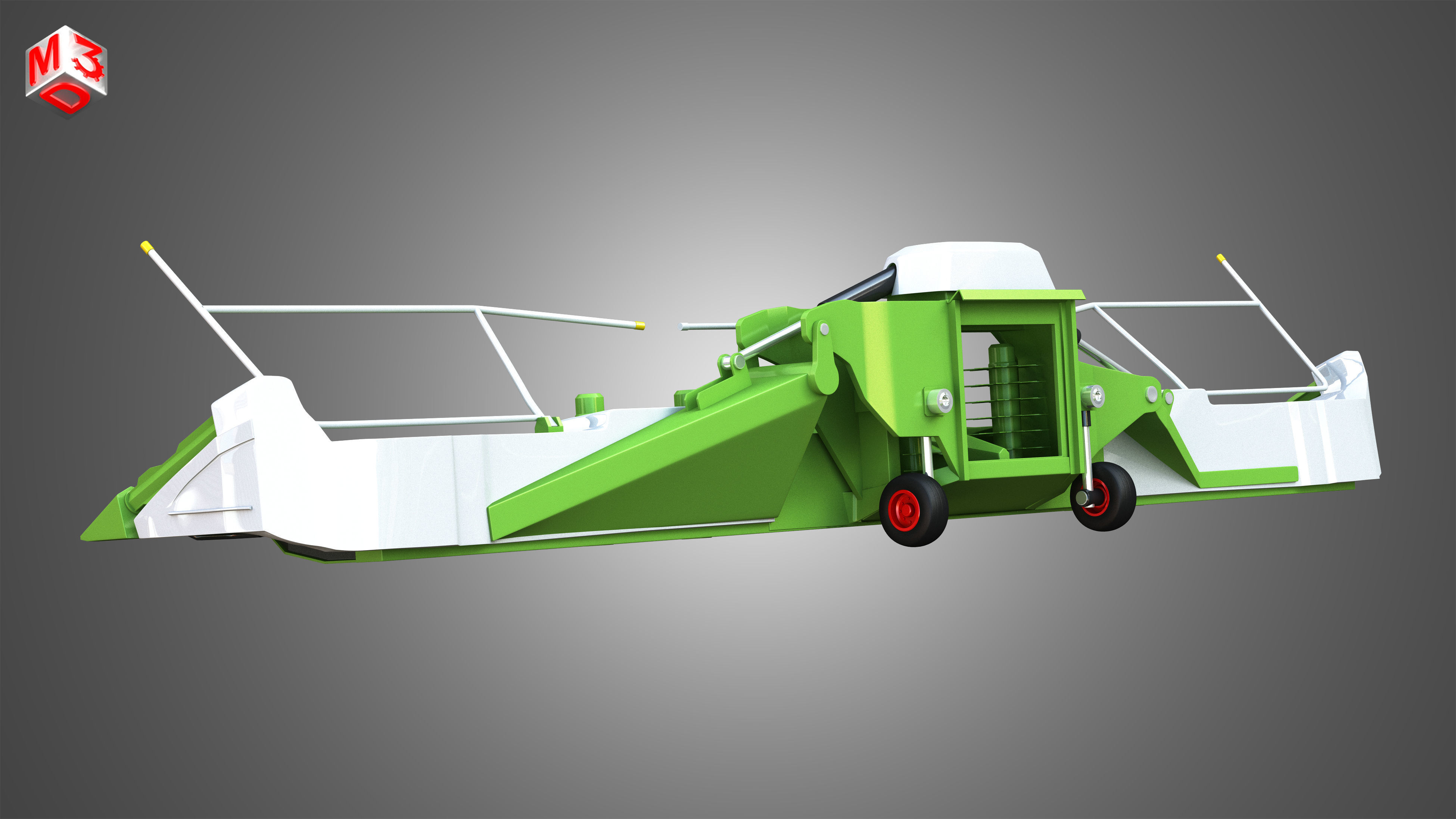 Combine harvester front attachment 3D model_2