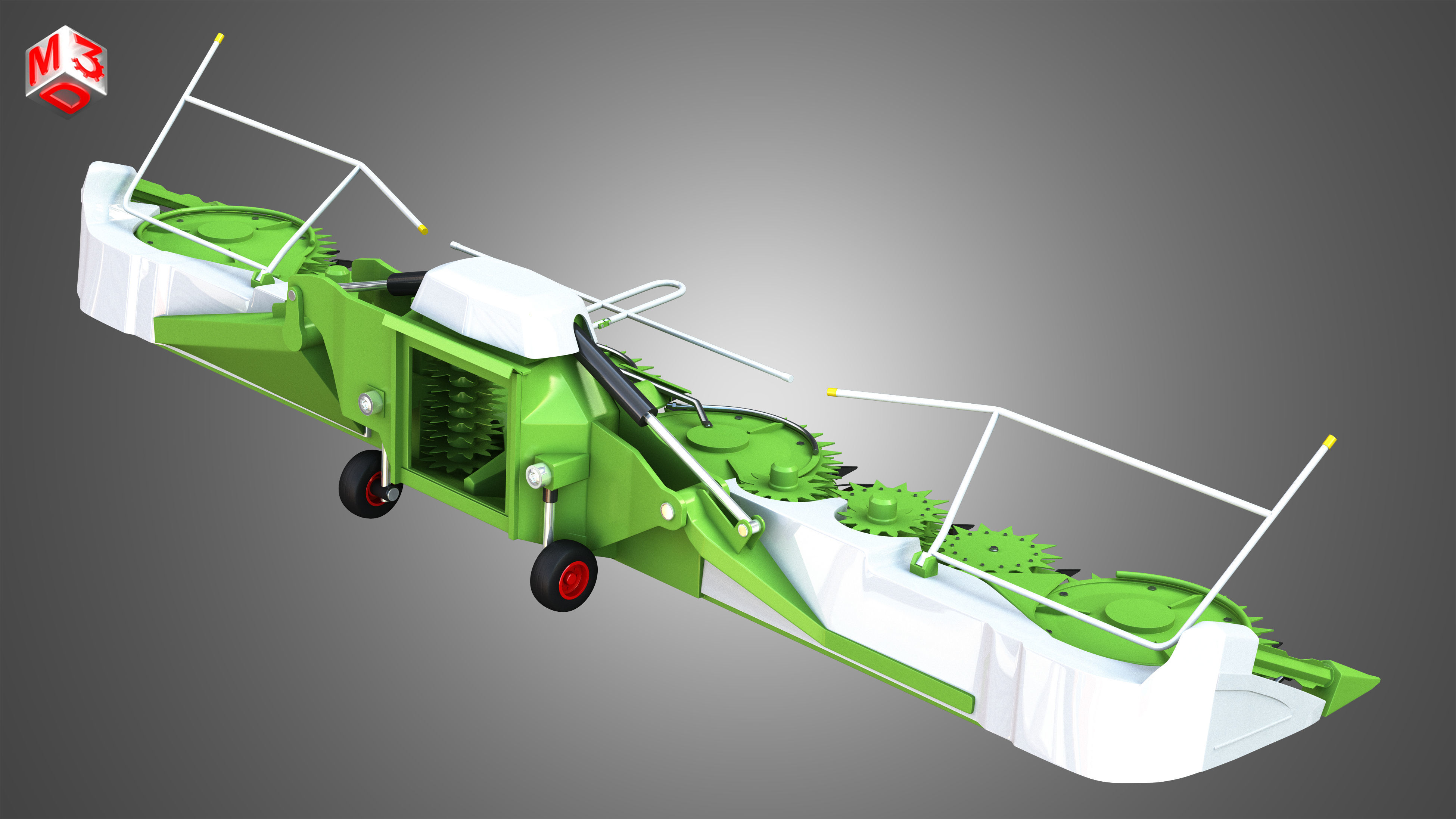Combine harvester front attachment 3D model_7
