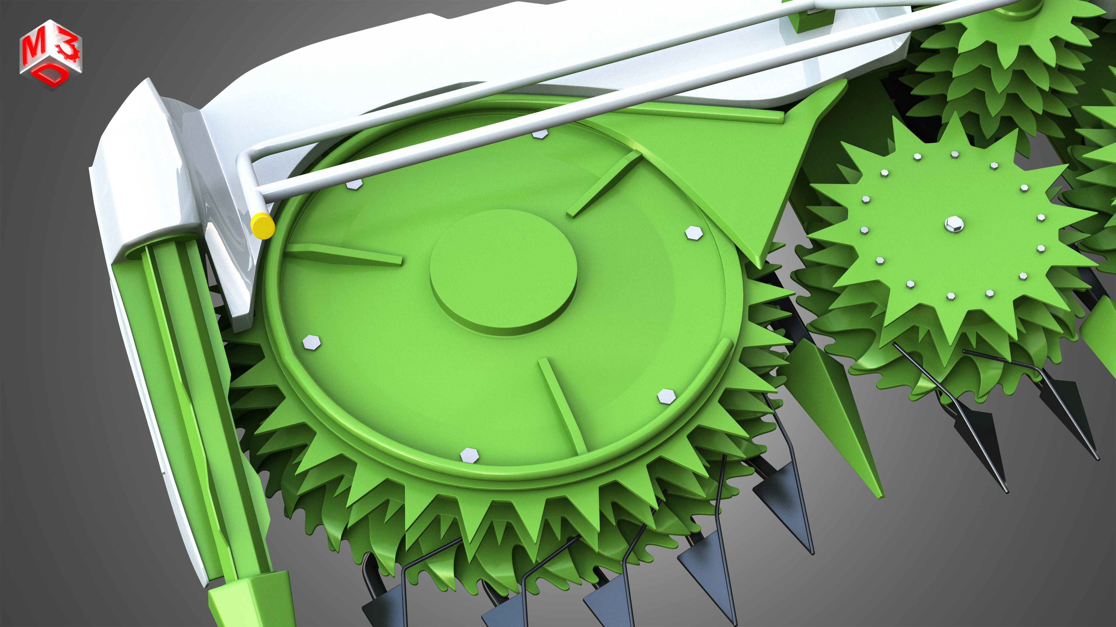 Combine harvester front attachment 3D model_8
