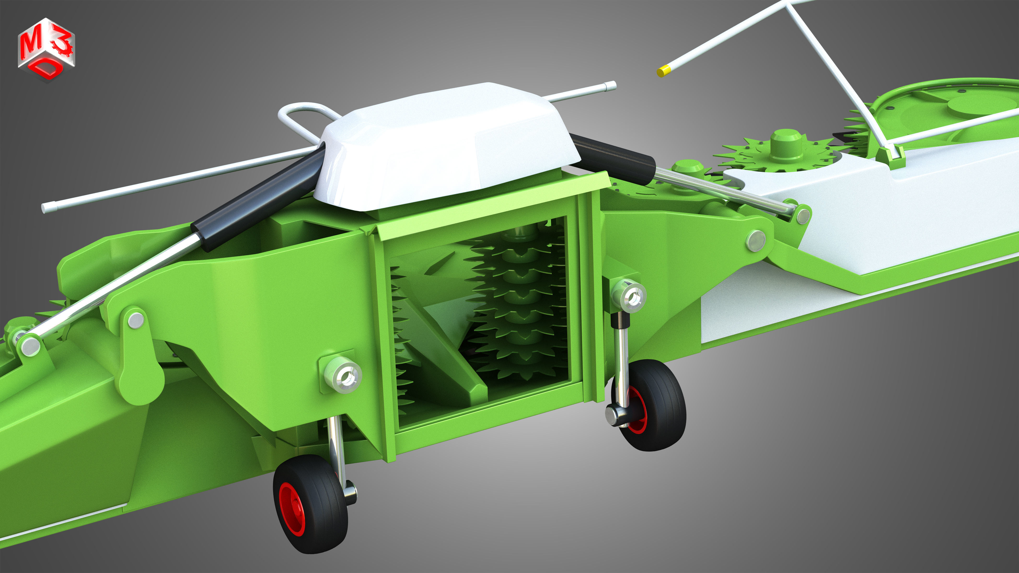 Combine harvester front attachment 3D model_10