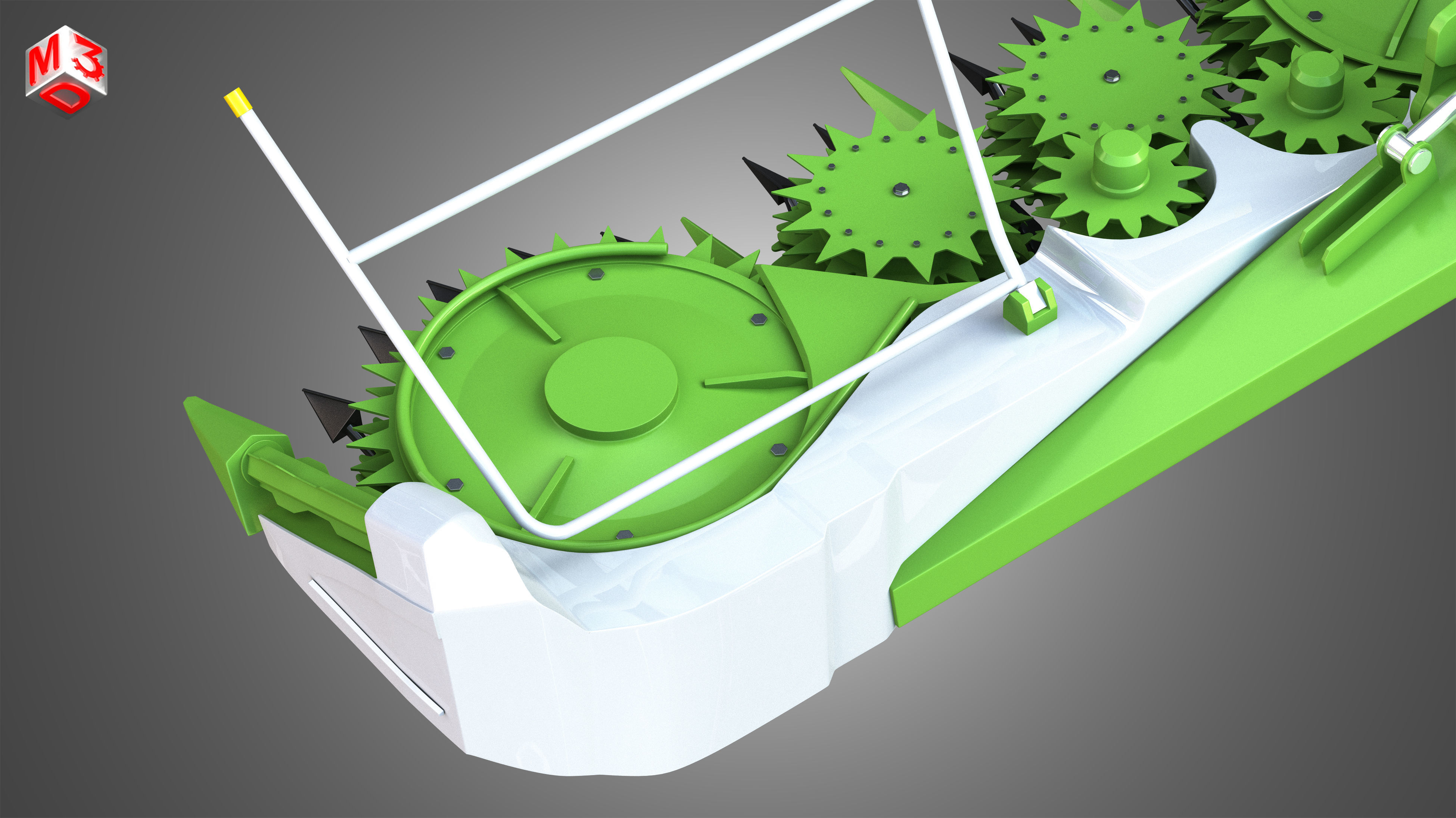 Combine harvester front attachment 3D model_11