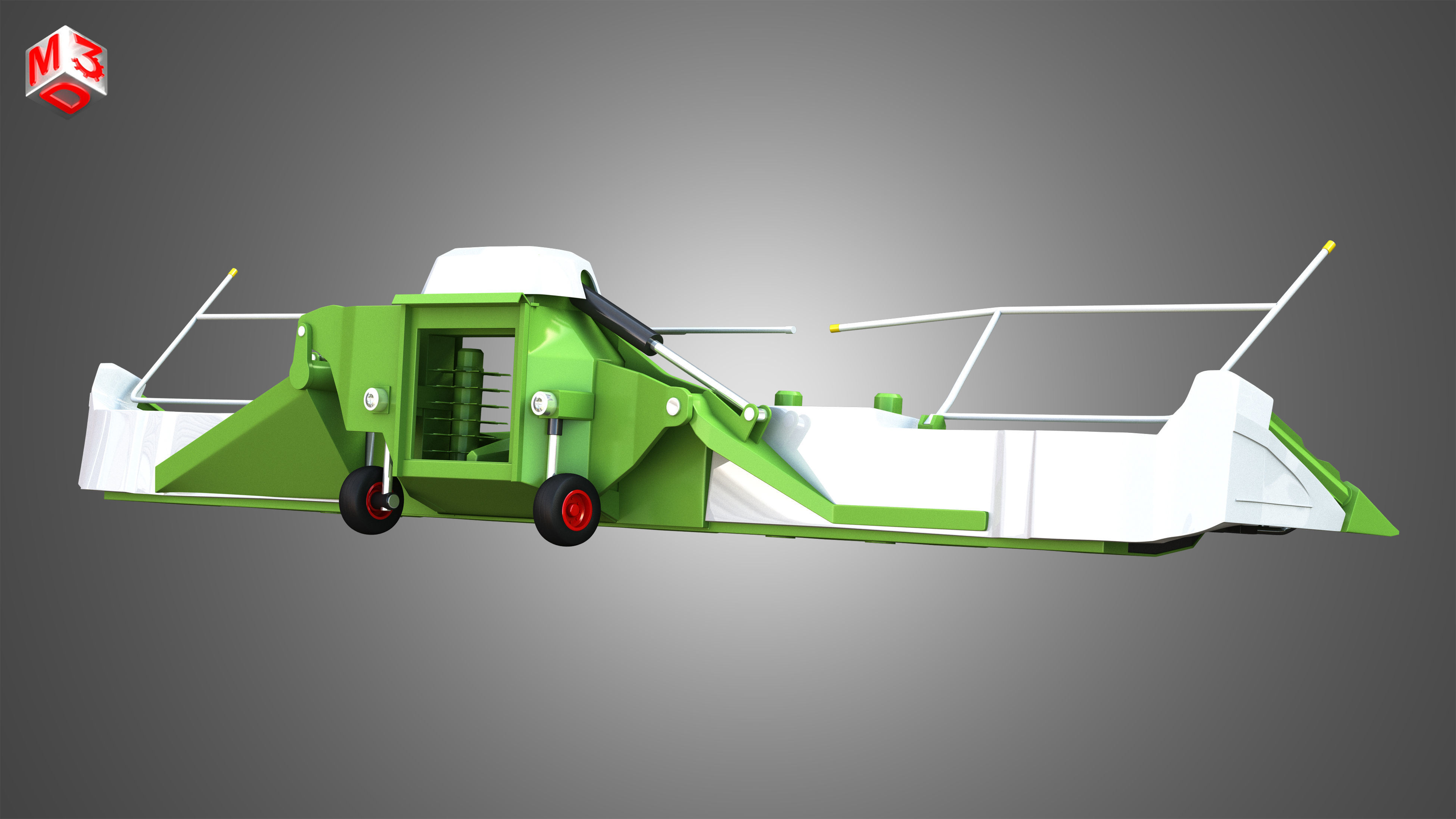 Combine harvester front attachment 3D model_3
