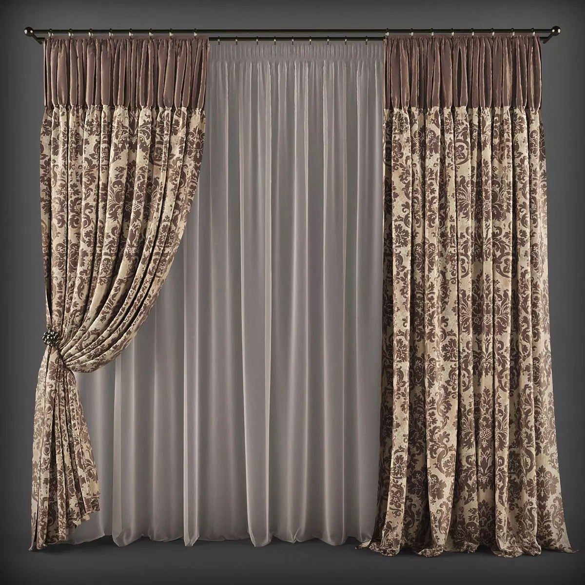 Curtain 3D model 147 Low-poly 3D model_0
