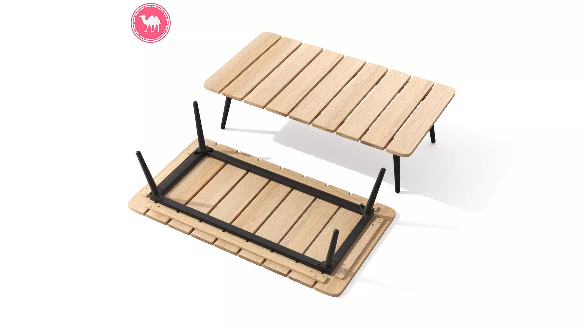 Latta Slate Gray Coffee Table Outdoor Low-poly 3D model_0