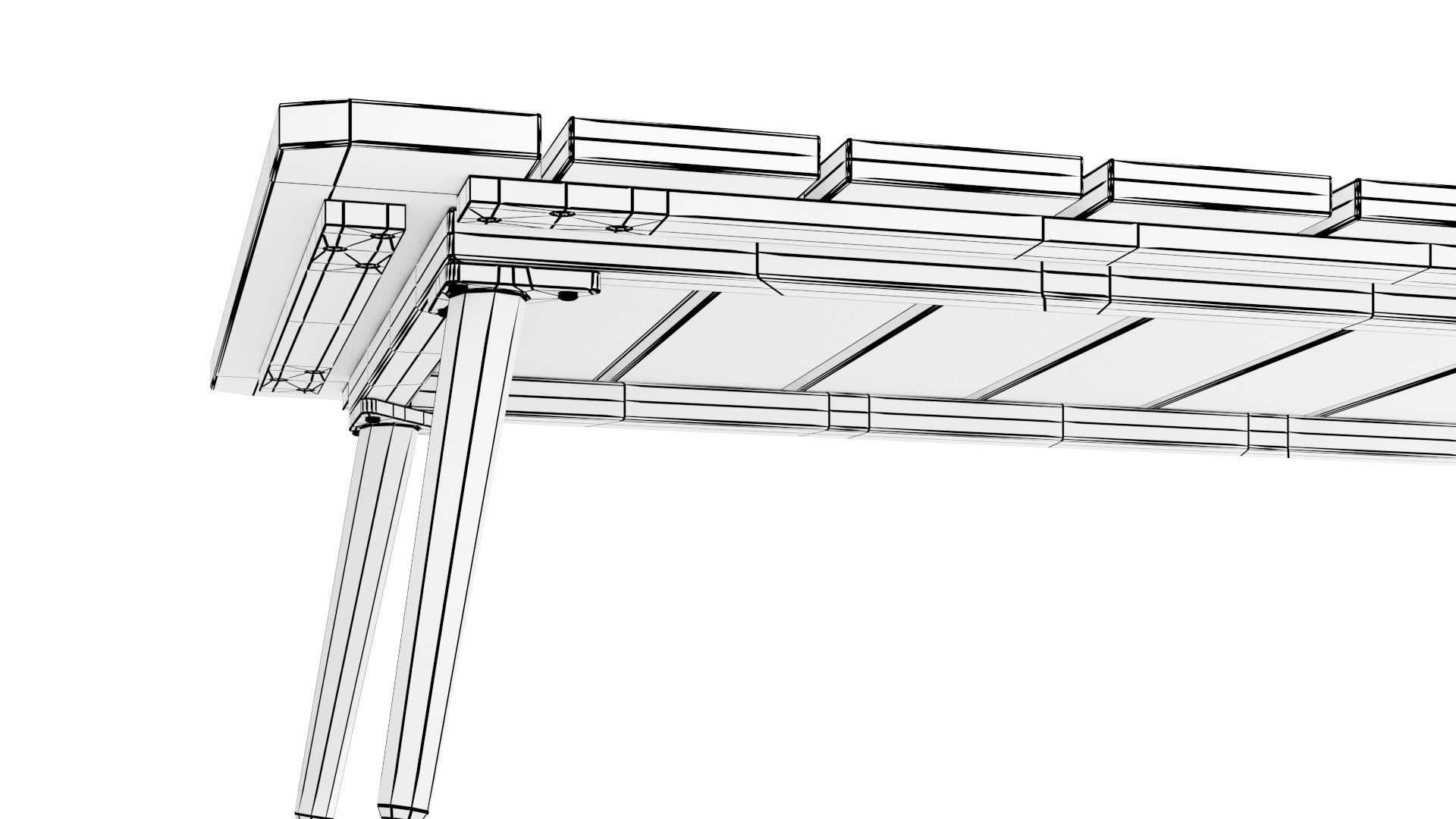 Latta Slate Gray Coffee Table Outdoor Low-poly 3D model_13