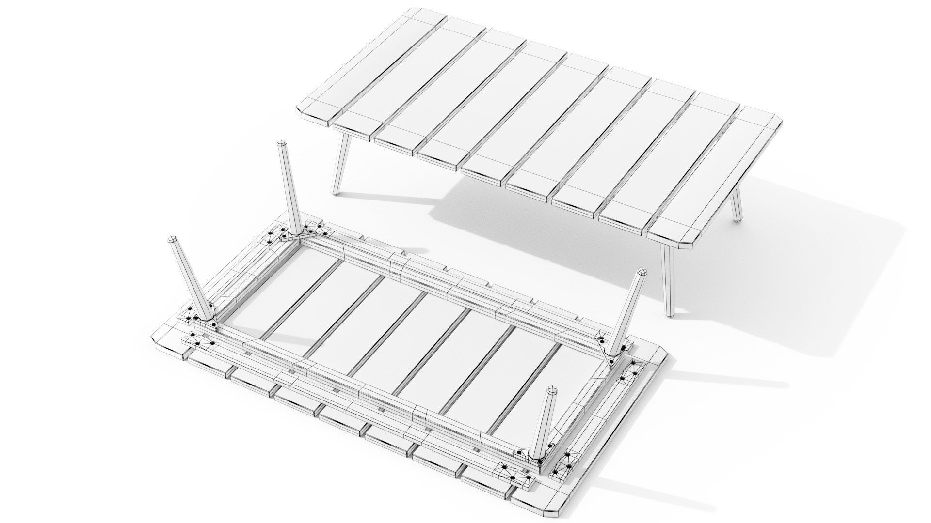 Latta Slate Gray Coffee Table Outdoor Low-poly 3D model_15