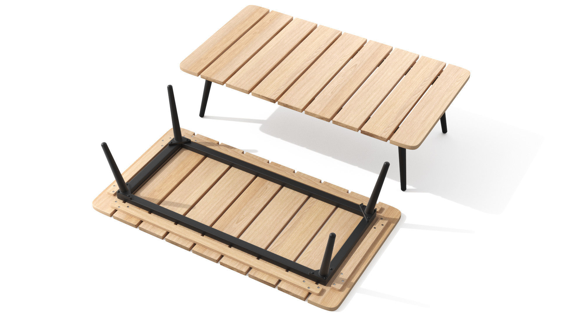 Latta Slate Gray Coffee Table Outdoor Low-poly 3D model_4