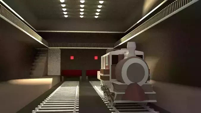 Train platform train platform 3D model not textured 