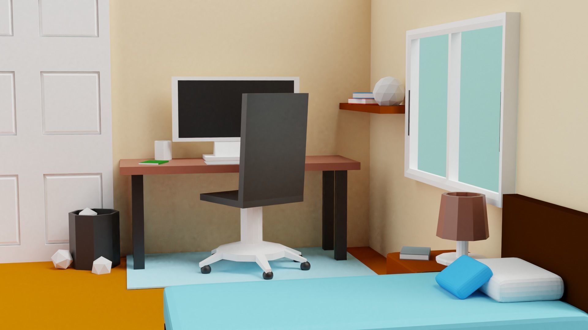 bedroom design 3D model_2