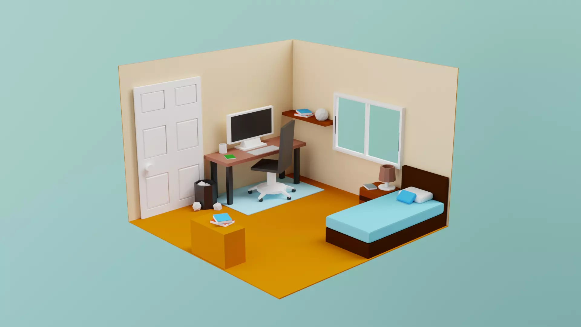 bedroom design 3D model_0