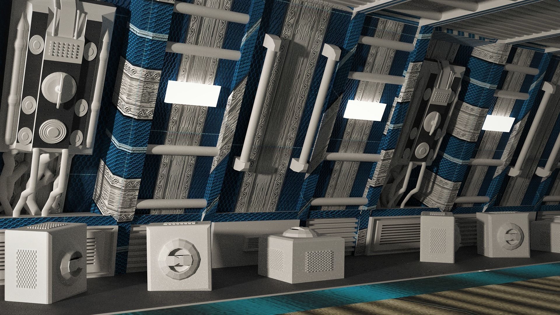 Sci fi tunnel   3D model_2