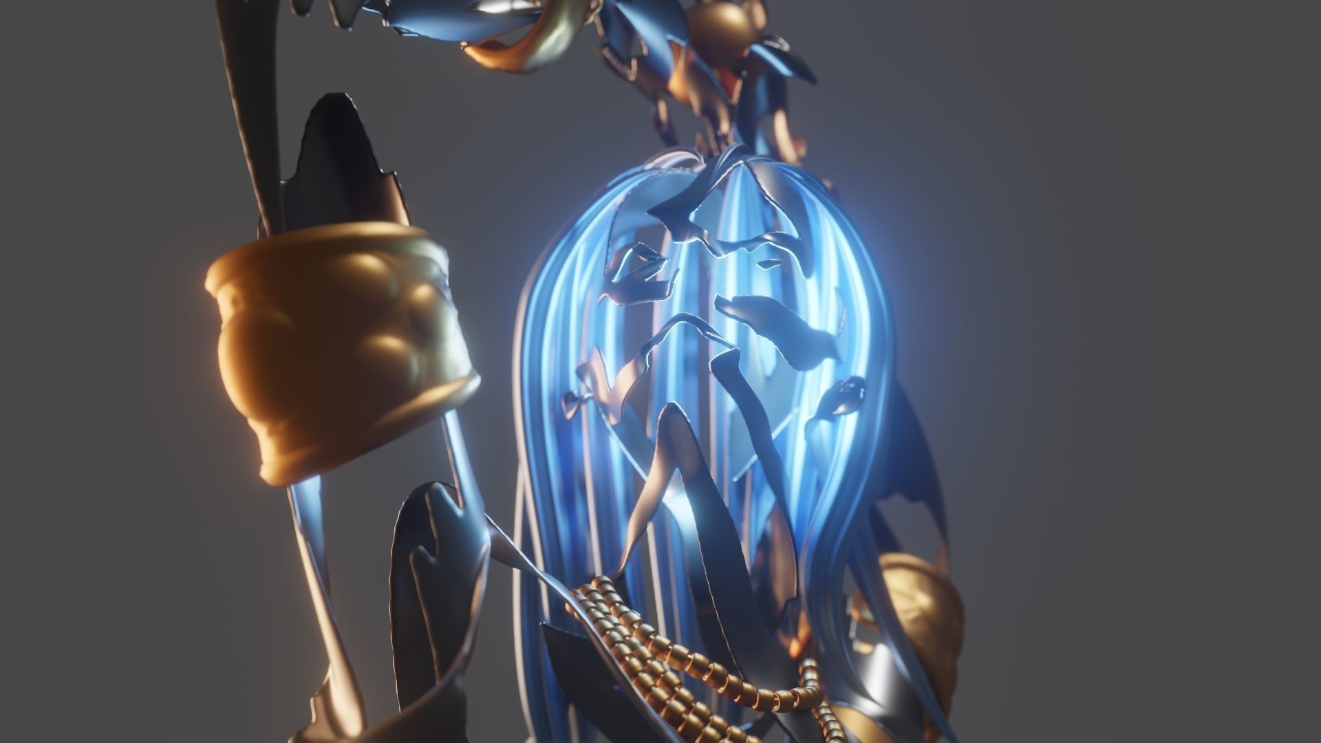 Abstract statue Dancer 3D model_5