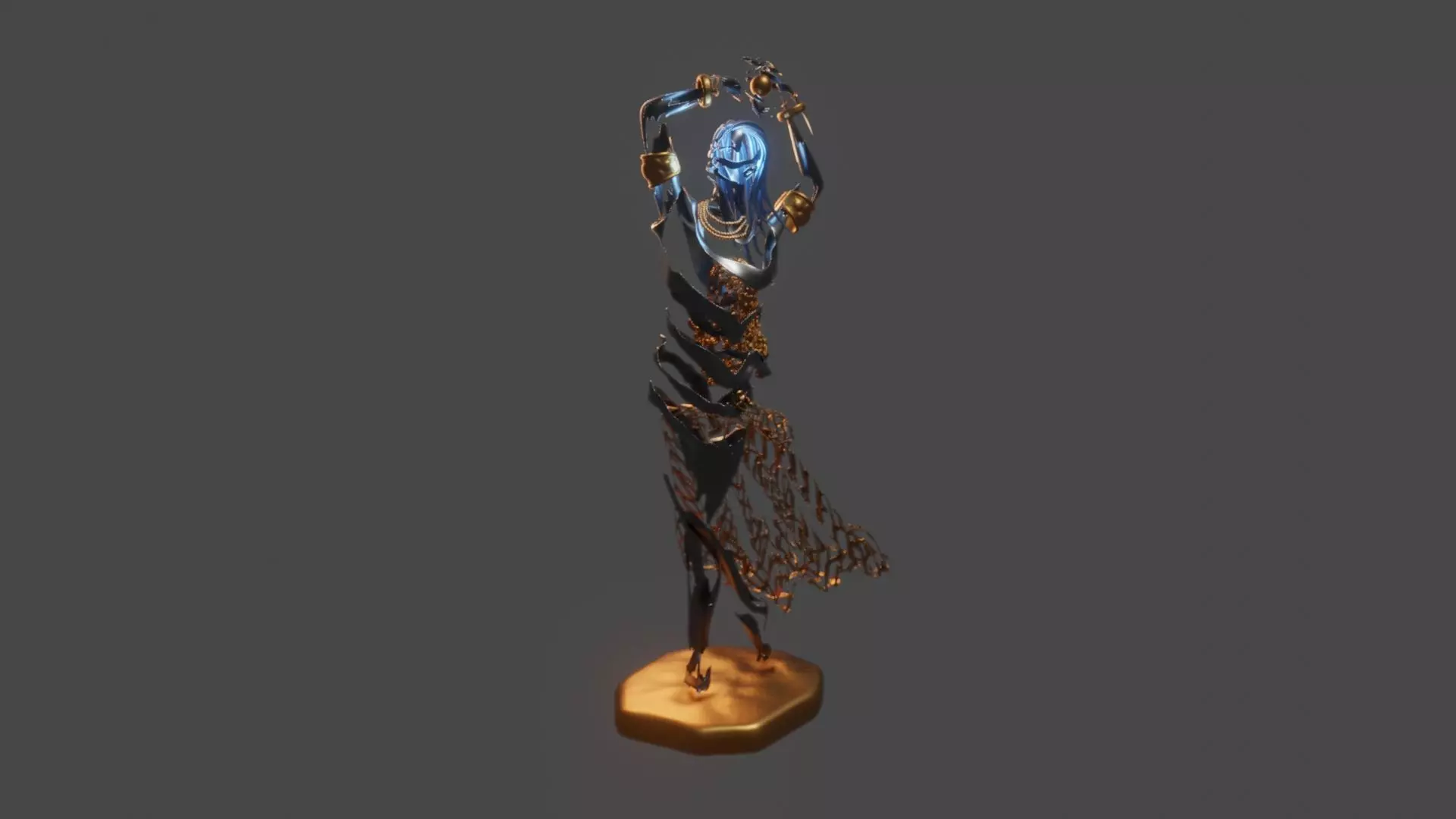 Abstract statue Dancer 3D model_0