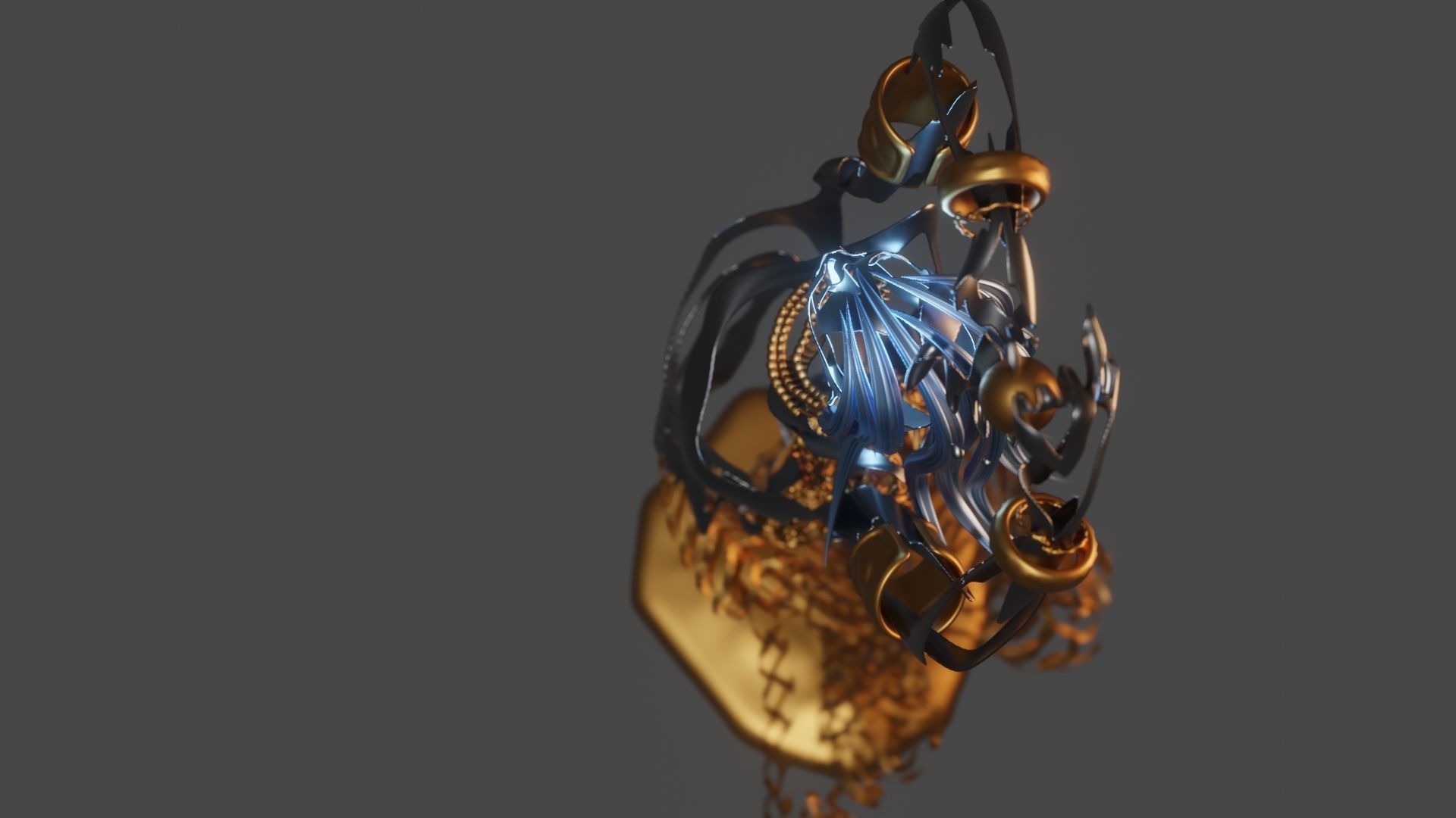 Abstract statue Dancer 3D model_9