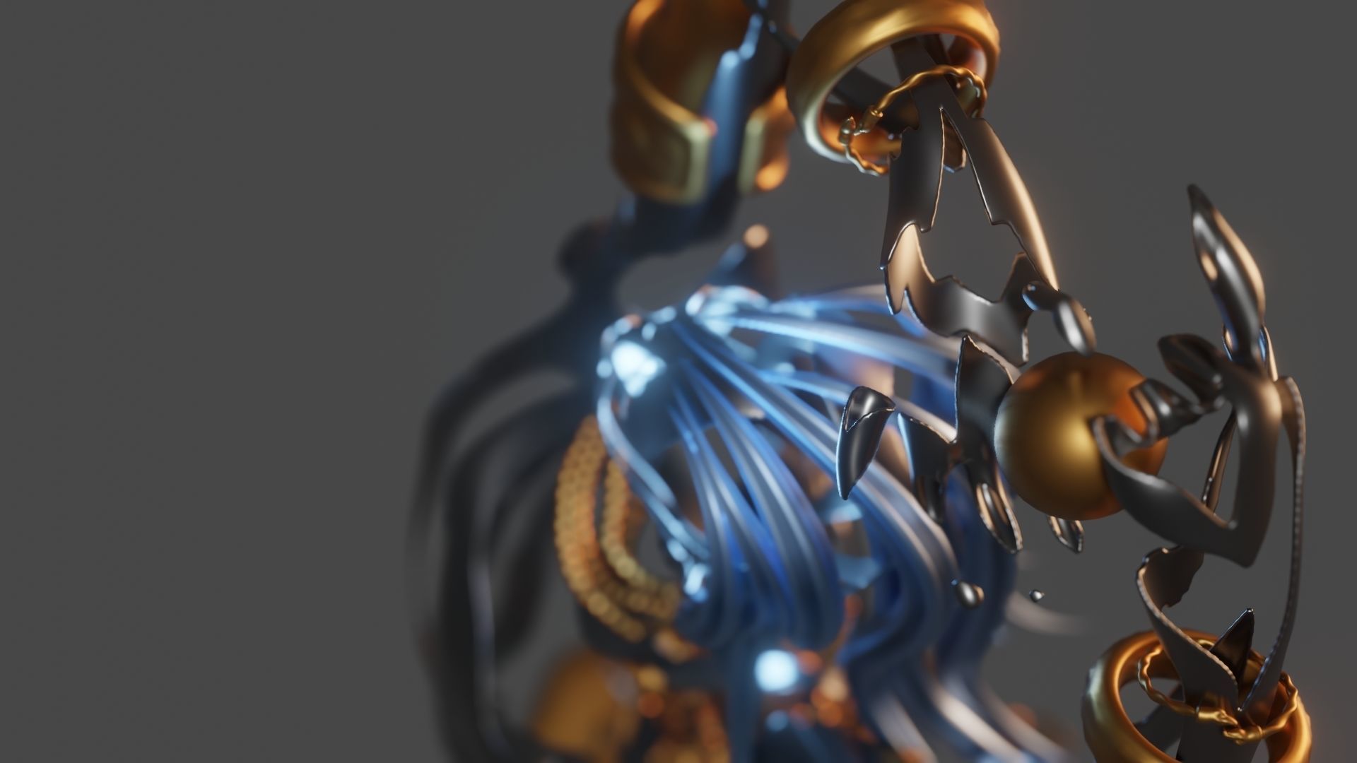 Abstract statue Dancer 3D model_8