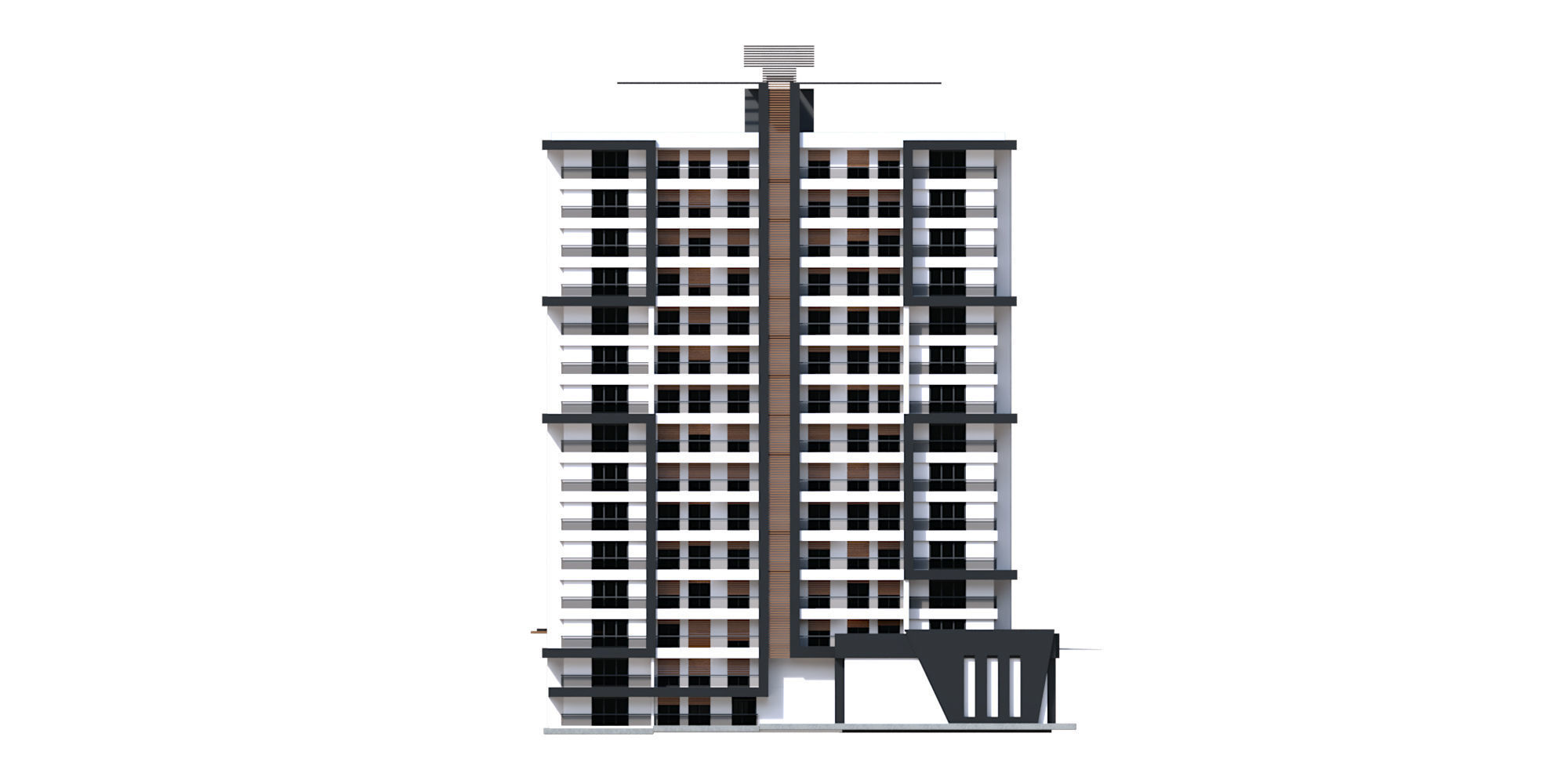 Modern Residential Building 16 3D model_3