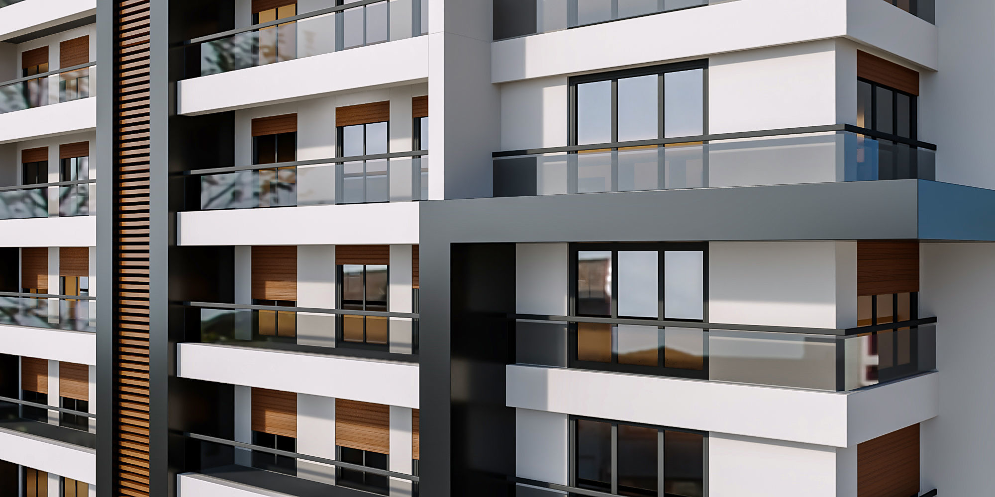 Modern Residential Building 16 3D model_1