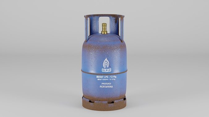 Indonesian LPG Cooking Gas Cylinders 12 Kg Low-poly 3D model