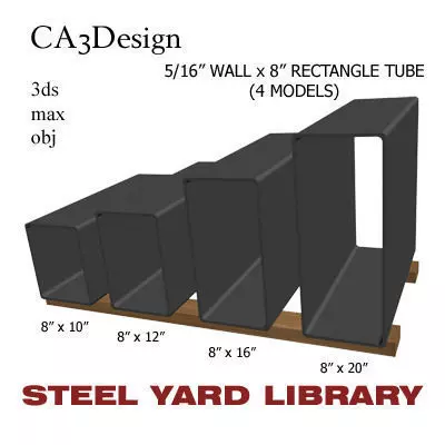 5 16in Wall x8in Rectangle Tube 3D model
