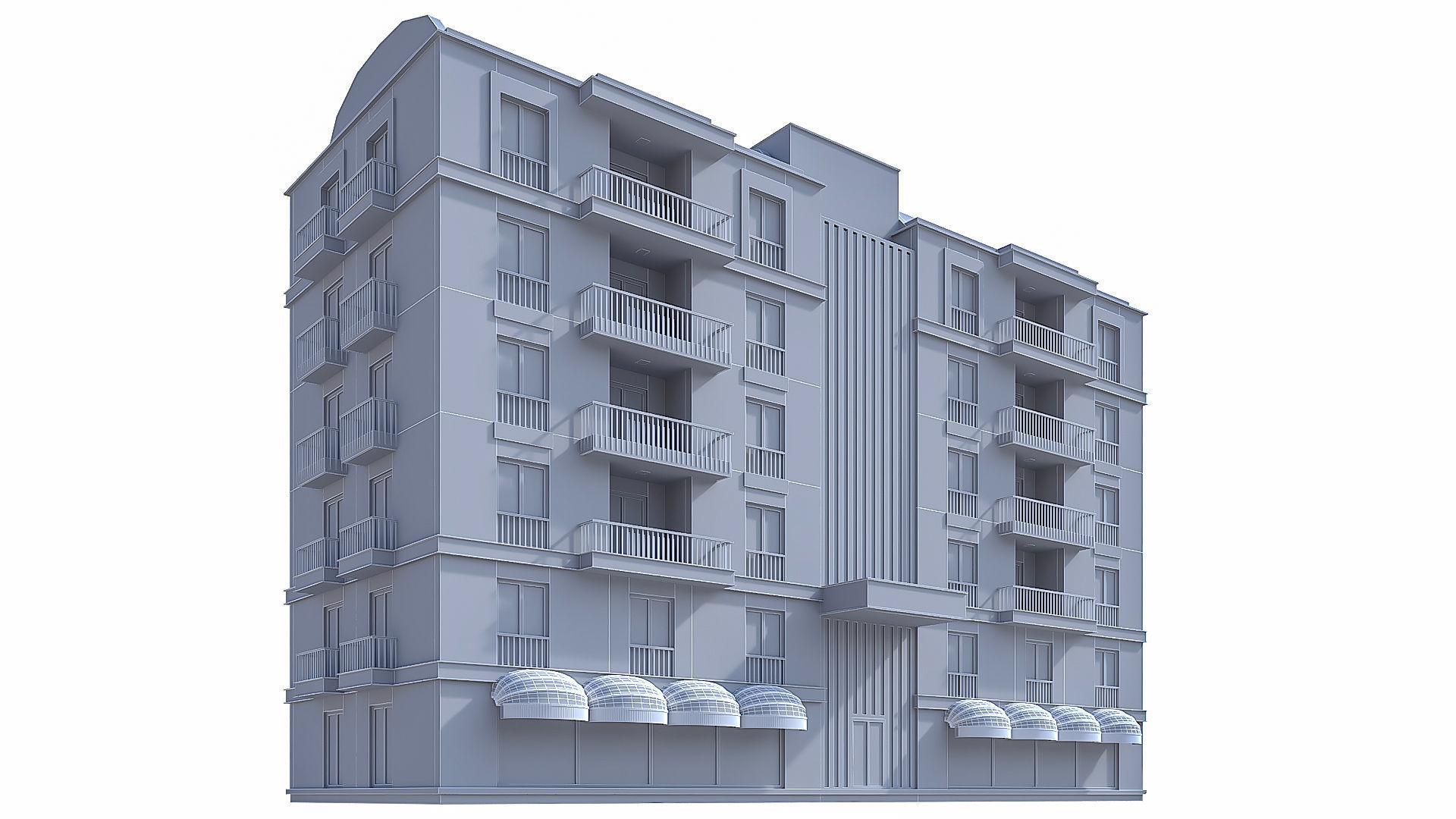 Modern Residential Building 18 3D model_6