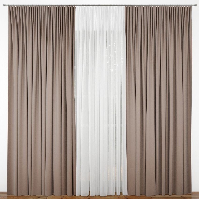 Curtain curtains with curtains 3D model_0