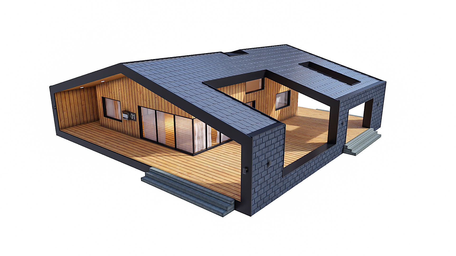 Modern Residential Building 19 3D model_1