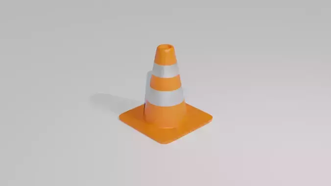Traffic Cone Low-poly 3D Model