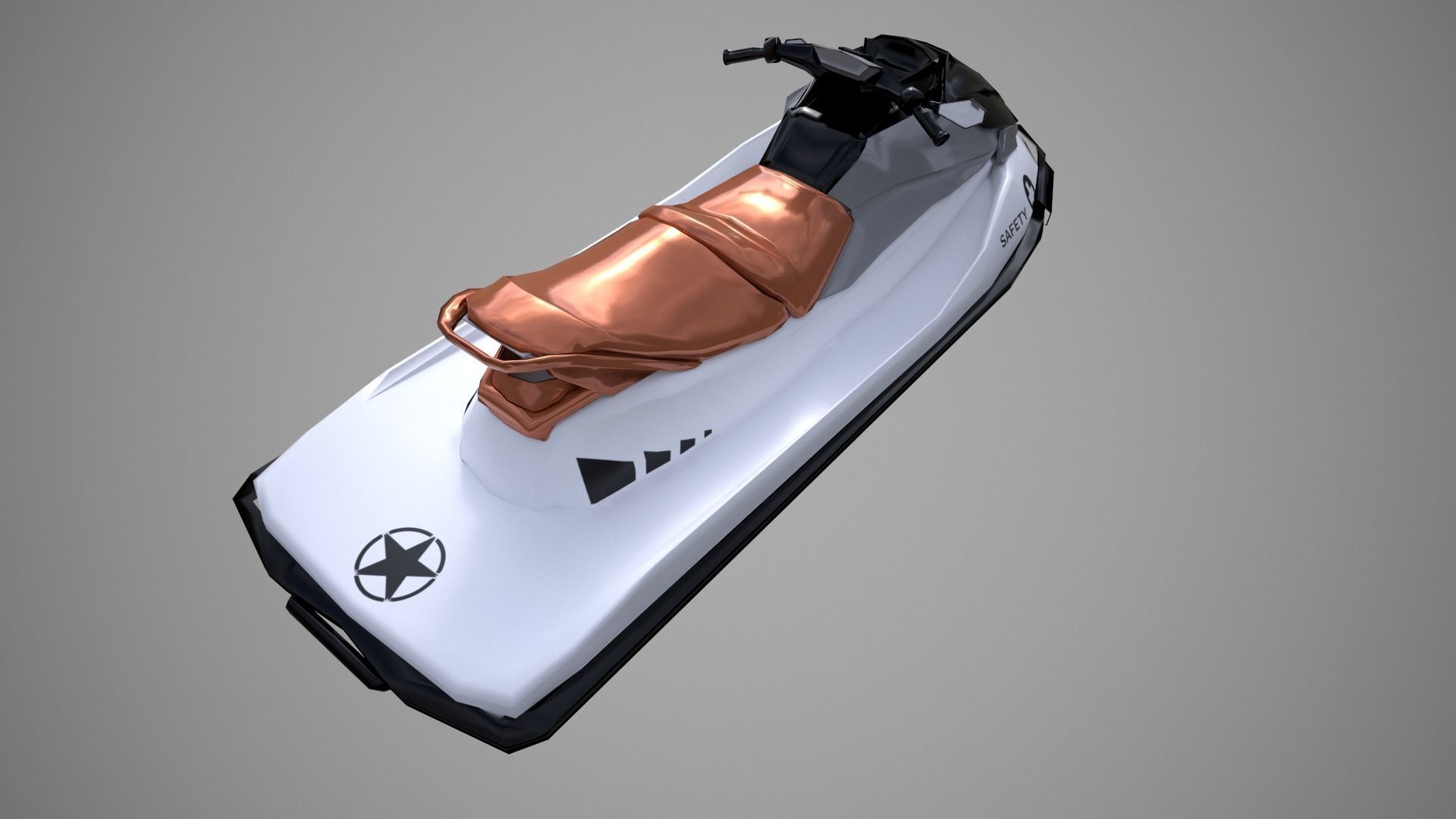 Black Jetski Low-poly 3D model_17