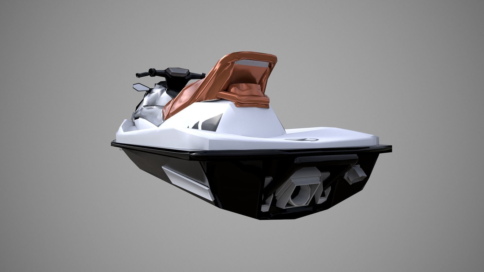 Black Jetski Low-poly 3D model_6