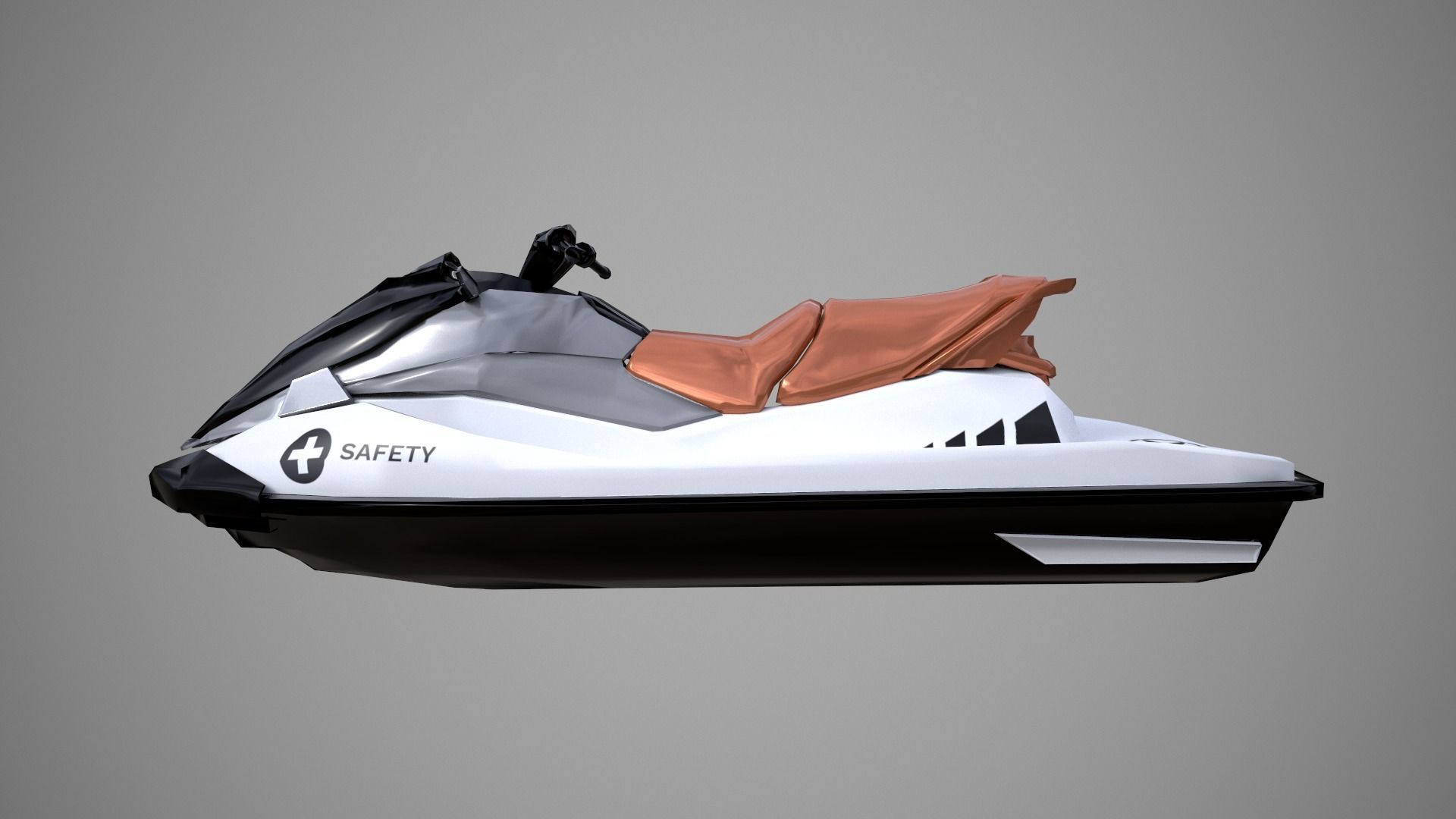 Black Jetski Low-poly 3D model_2