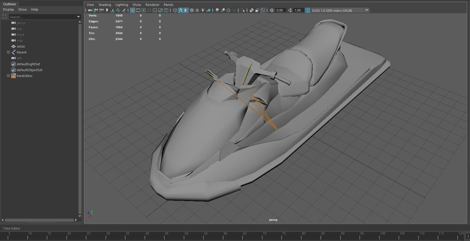 Black Jetski Low-poly 3D model_19