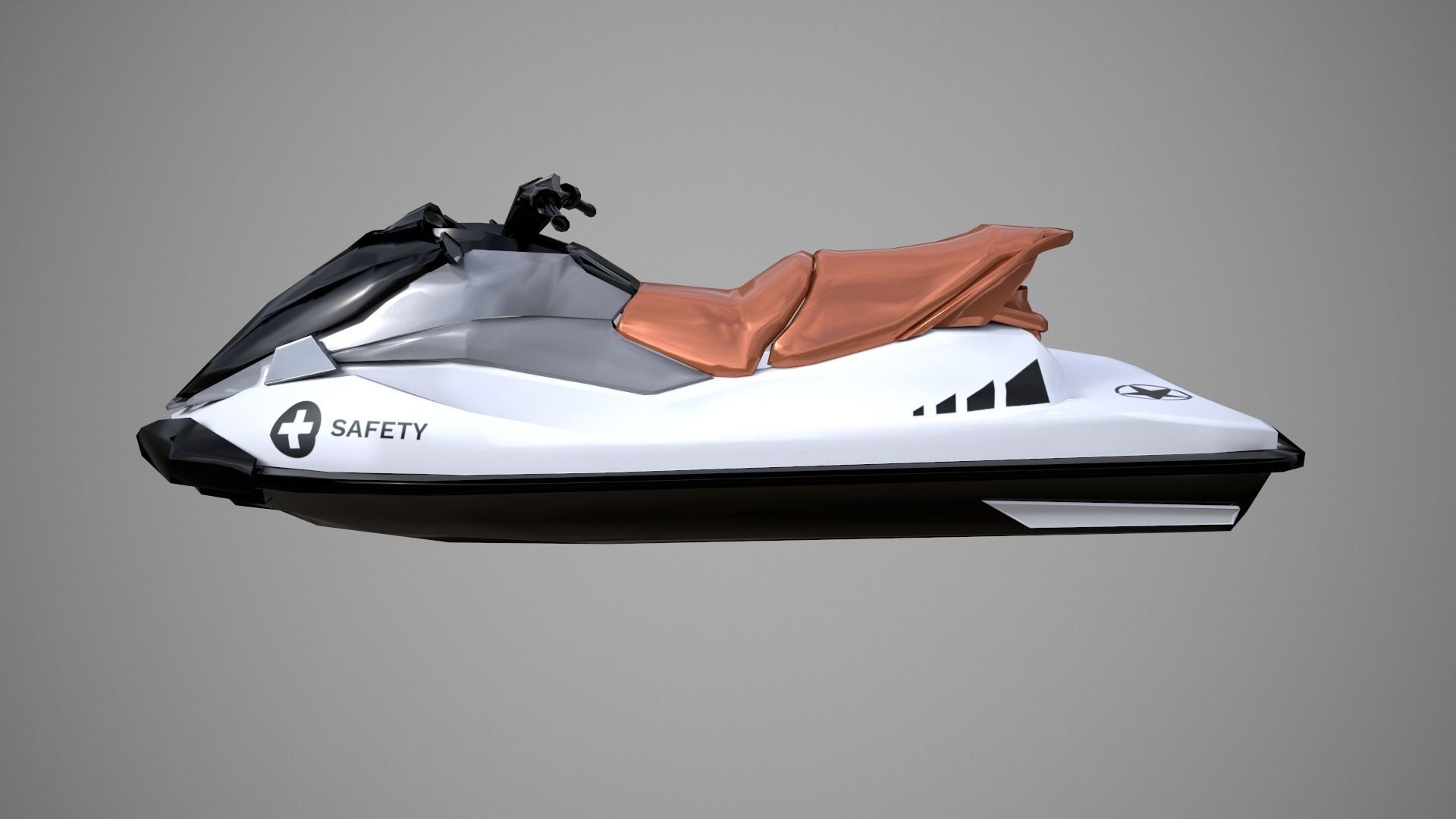 Black Jetski Low-poly 3D model_15