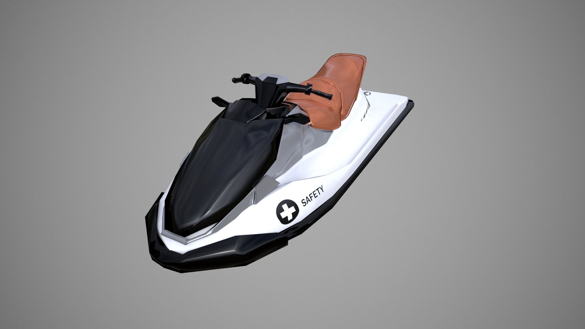 Black Jetski Low-poly 3D model_14