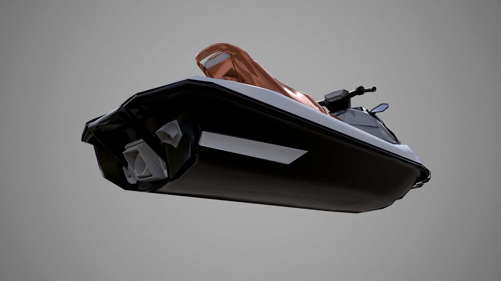 Black Jetski Low-poly 3D model_9