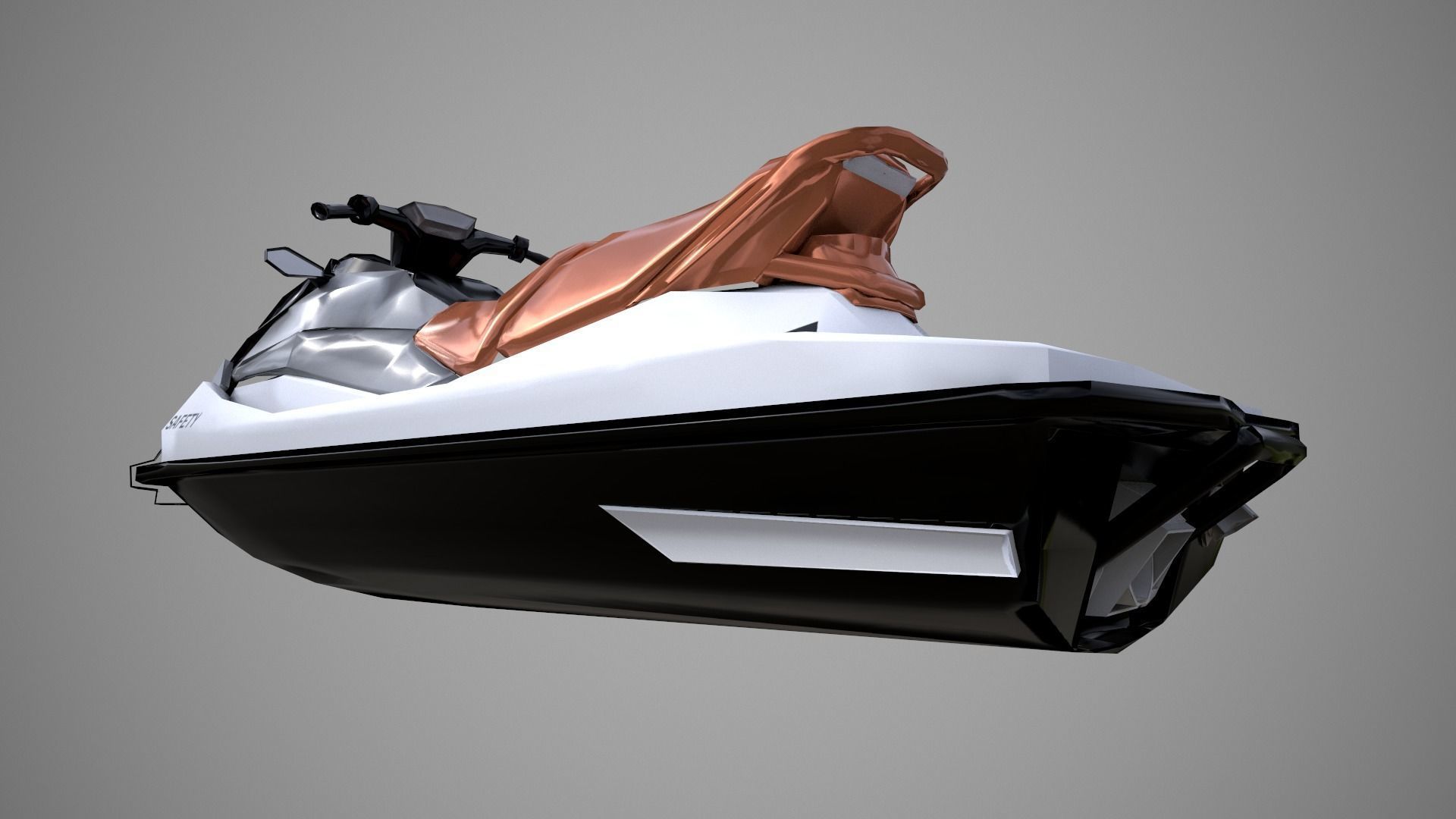 Black Jetski Low-poly 3D model_18