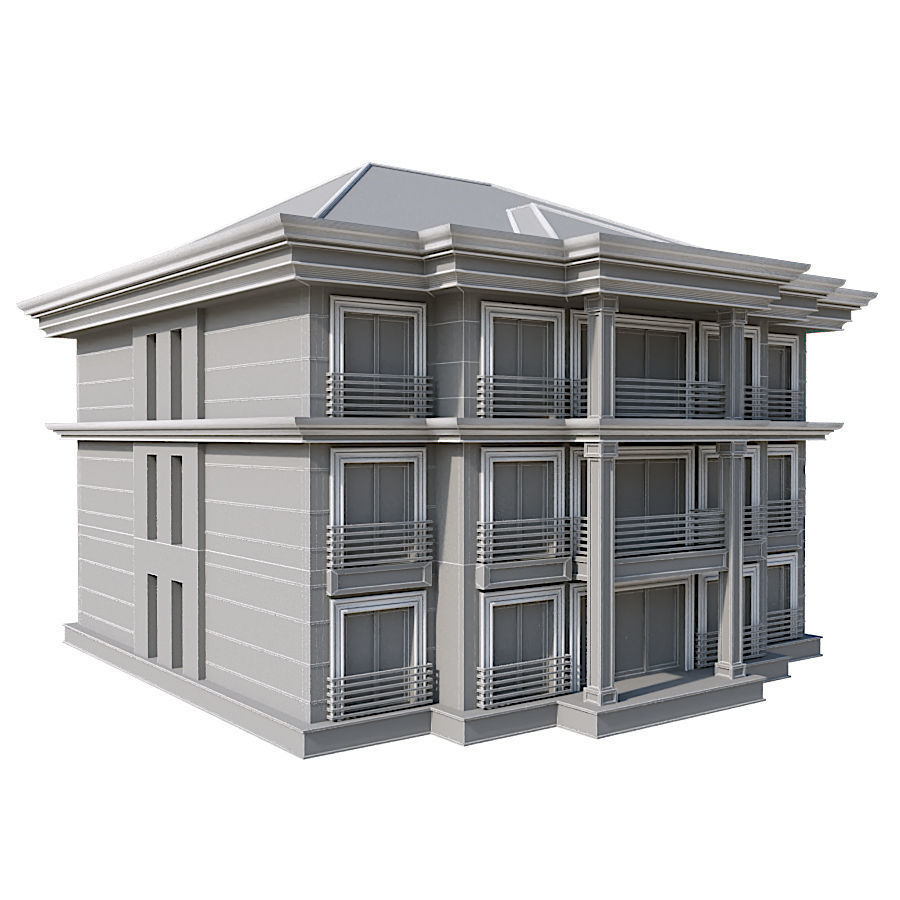 Modern Residential Building 20 3D model_3