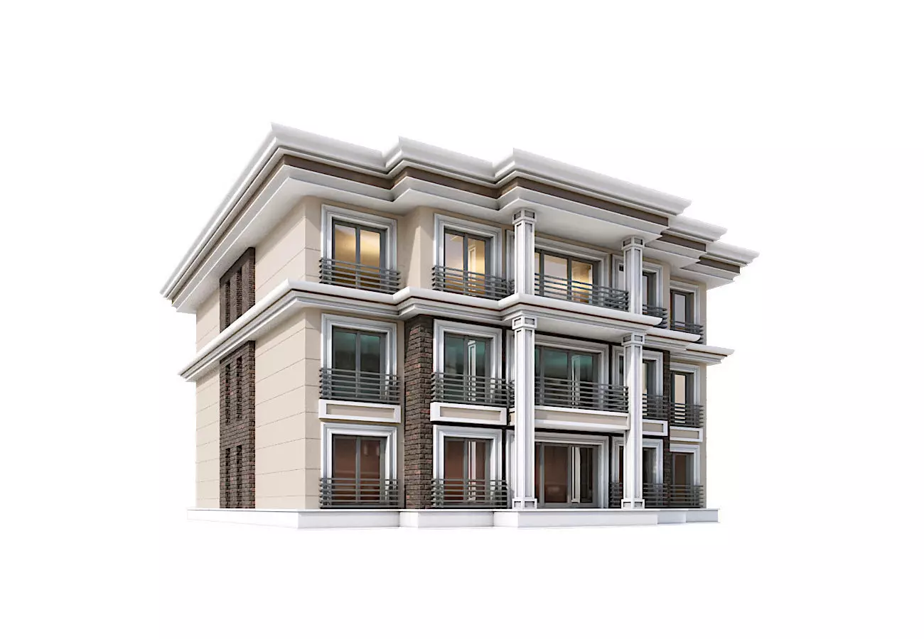 Modern Residential Building 20 3D model_0