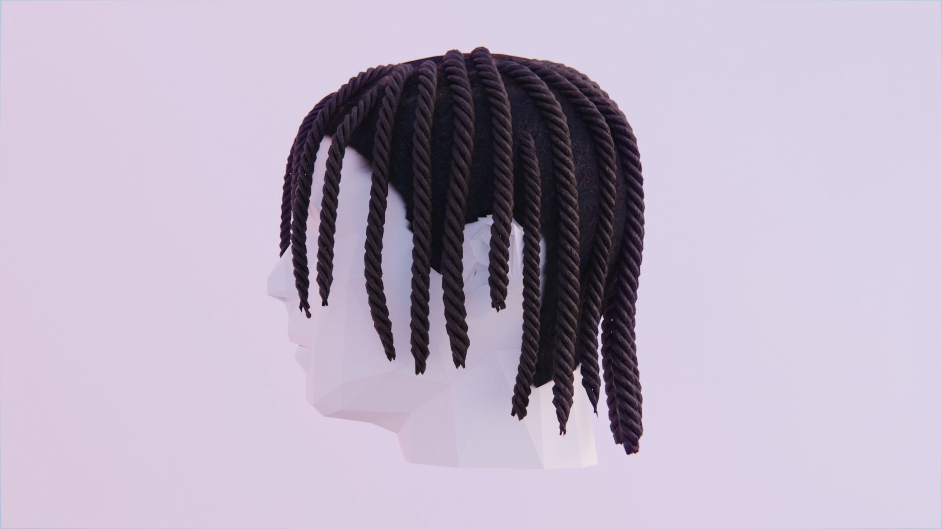 Polo G Dread Braids Low-poly 3D model_3