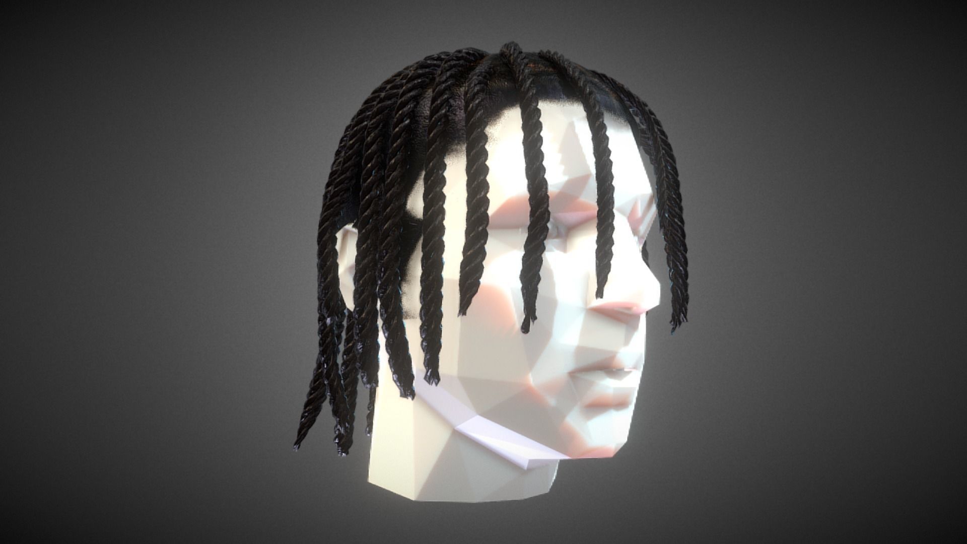 Polo G Dread Braids Low-poly 3D model_4