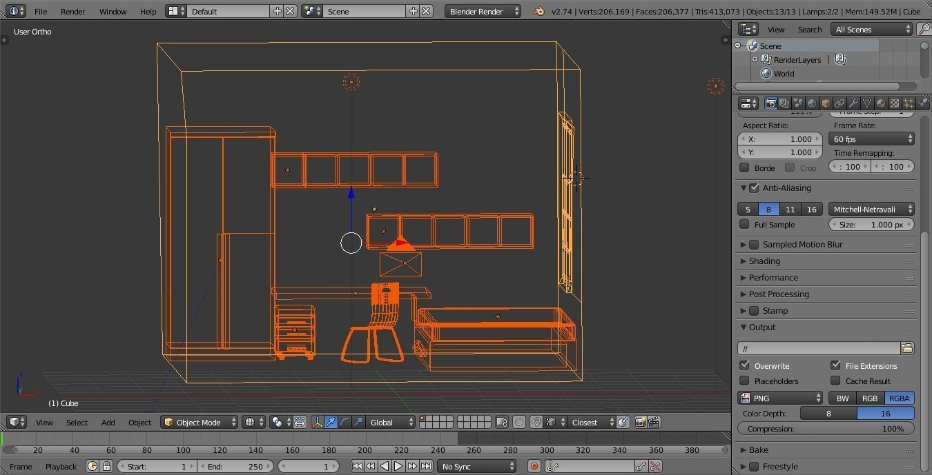Dorm Room Low-poly 3D model_11