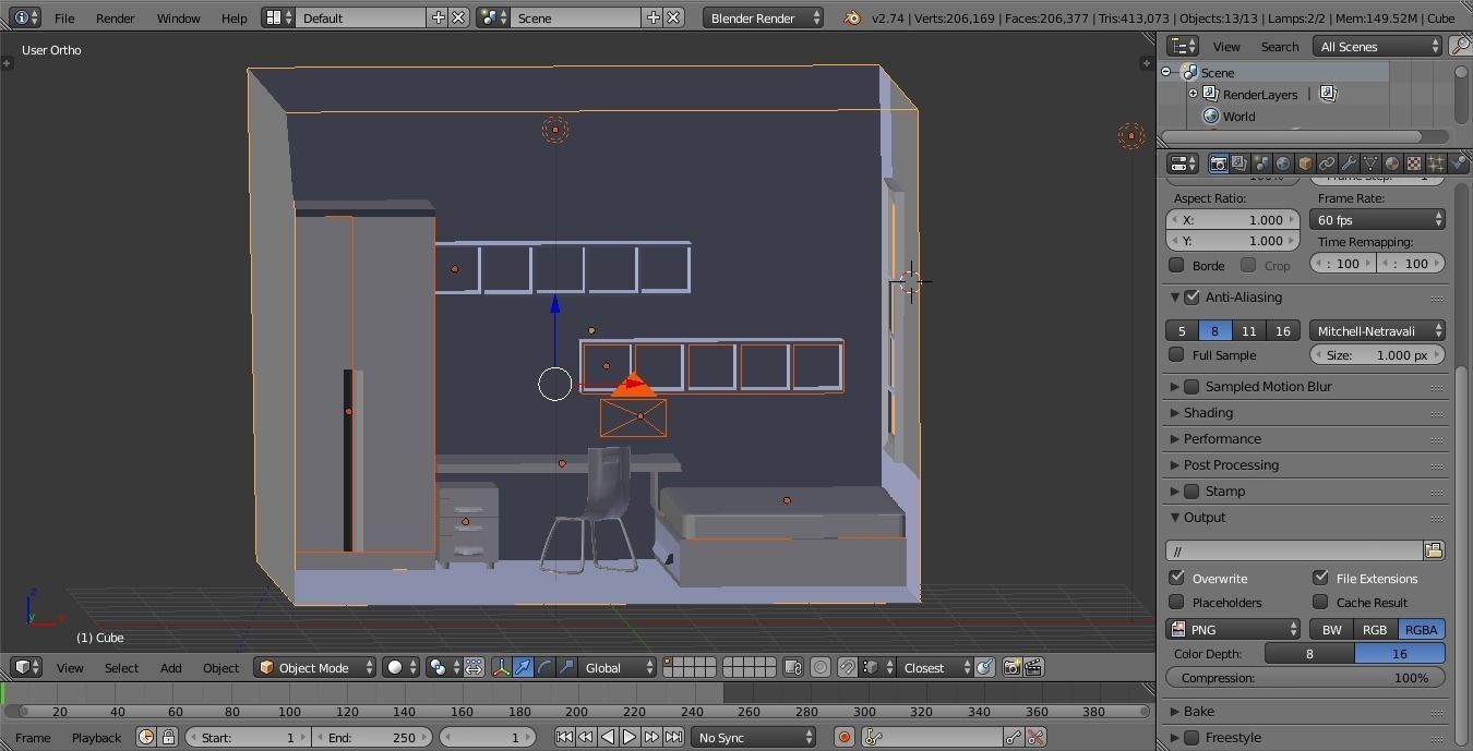 Dorm Room Low-poly 3D model_12