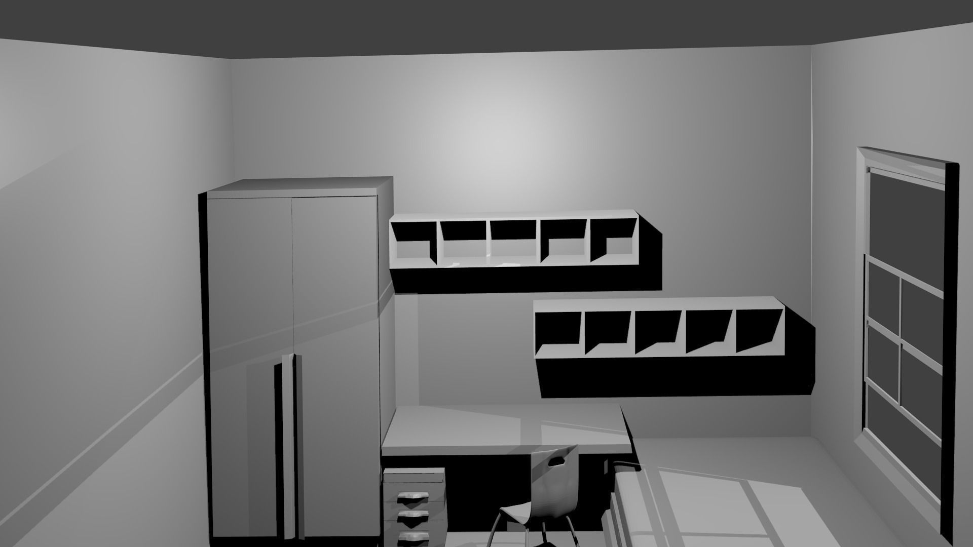 Dorm Room Low-poly 3D model_8