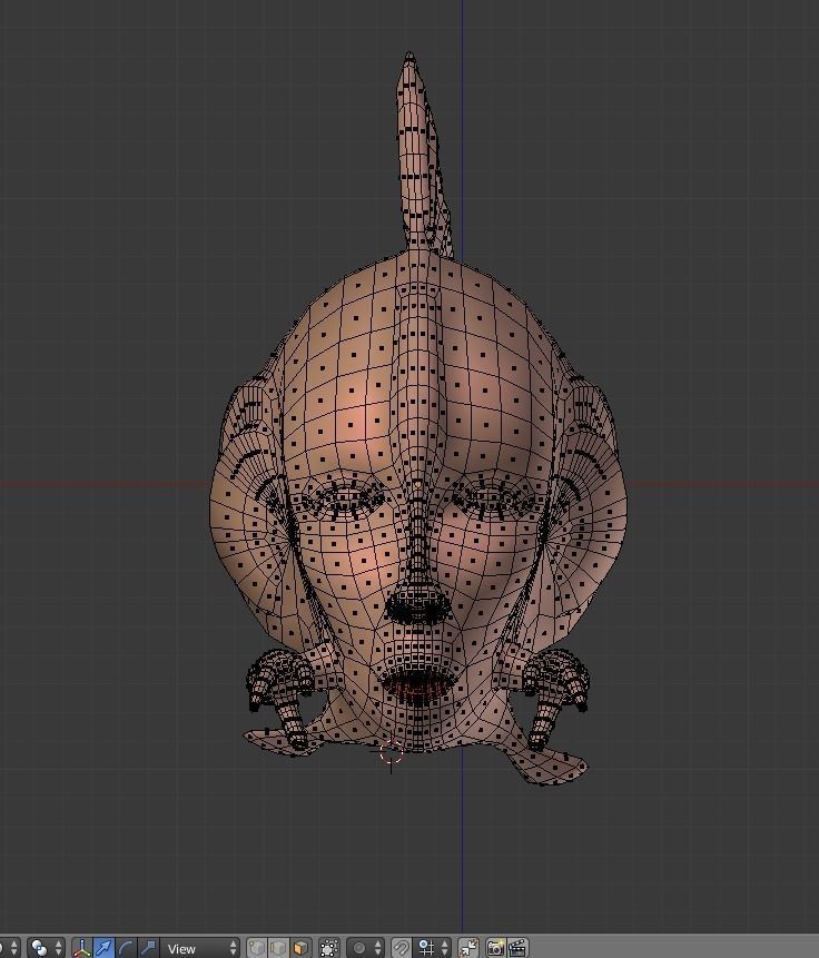 Alien Fish BASE MESH Free 3D model