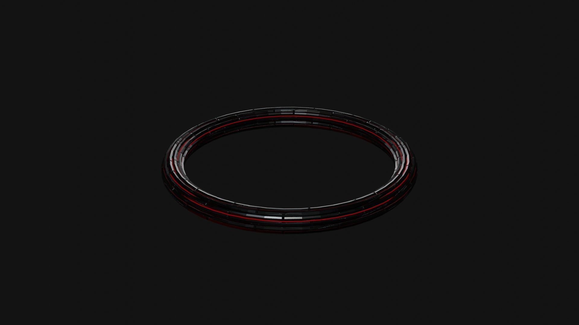 Red Bracelet Low-poly 3D model_1