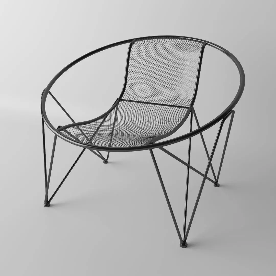 Elizabeth modern outdoor iron club chair Free 3D model