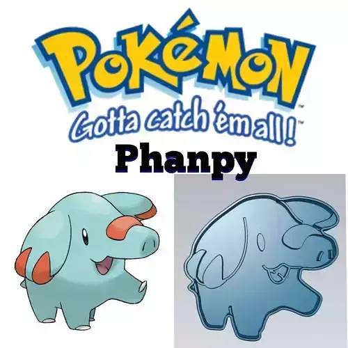 Pokemon Phanpy Cookie Cutter Stamp Cake Decorating  3D model